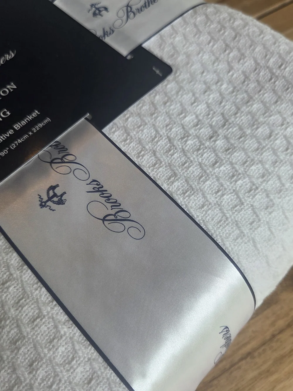 Brooks Brothers White Cotton King Blanket